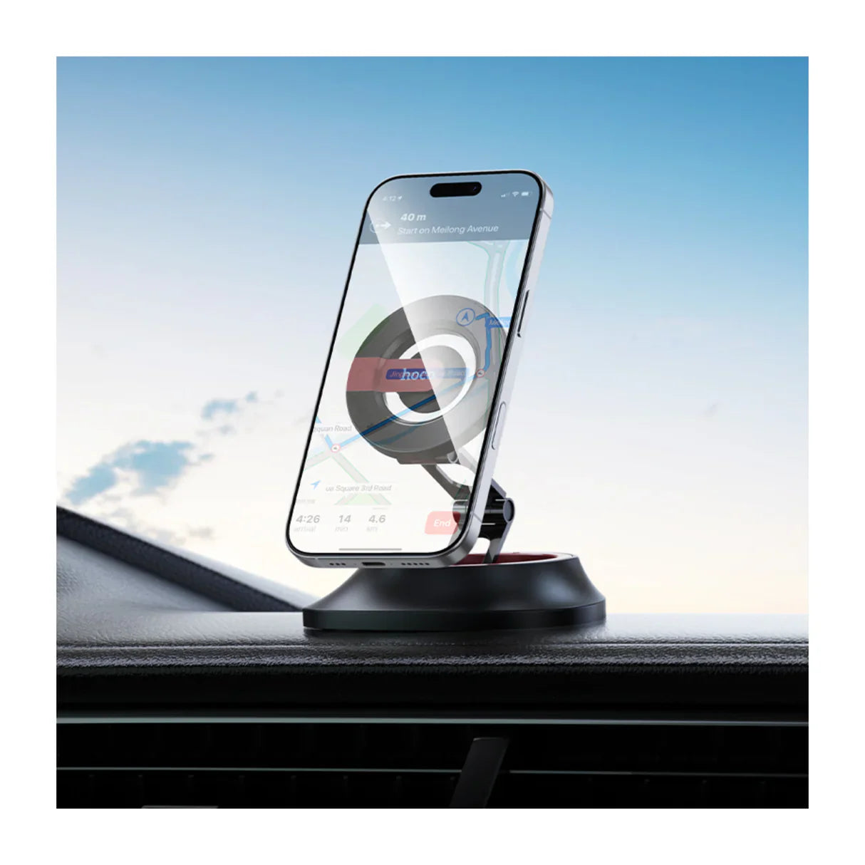 HOCO H90 Tower Folding Ring Magnetic Car Holder – Dashboard