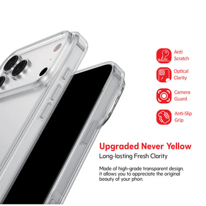 X-Level Space iPhone 17 Series Anti-Yellowing TPU Clear Case | Soft Edges | Camera Button Protection