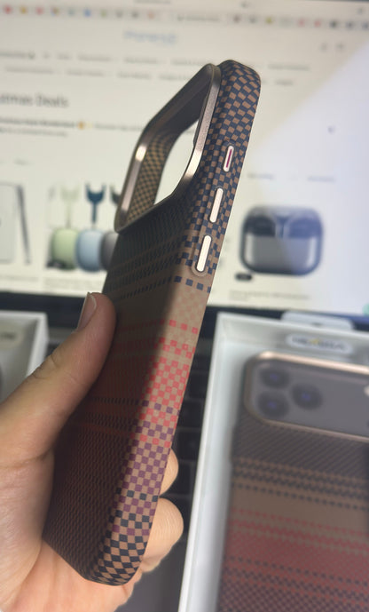 Carbon Fiber Slim Brown Case for iPhone 17 Series – Lightweight Protective Cover