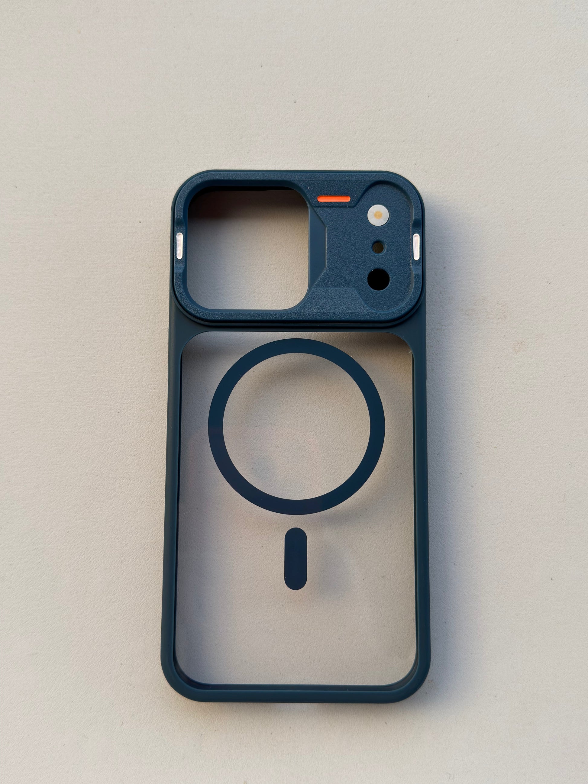 Transparent iPhone case showing MagSafe magnetic ring

