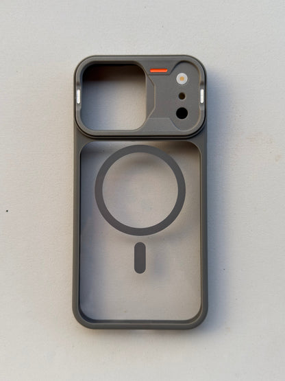 Clear shockproof iPhone case with raised camera protection
