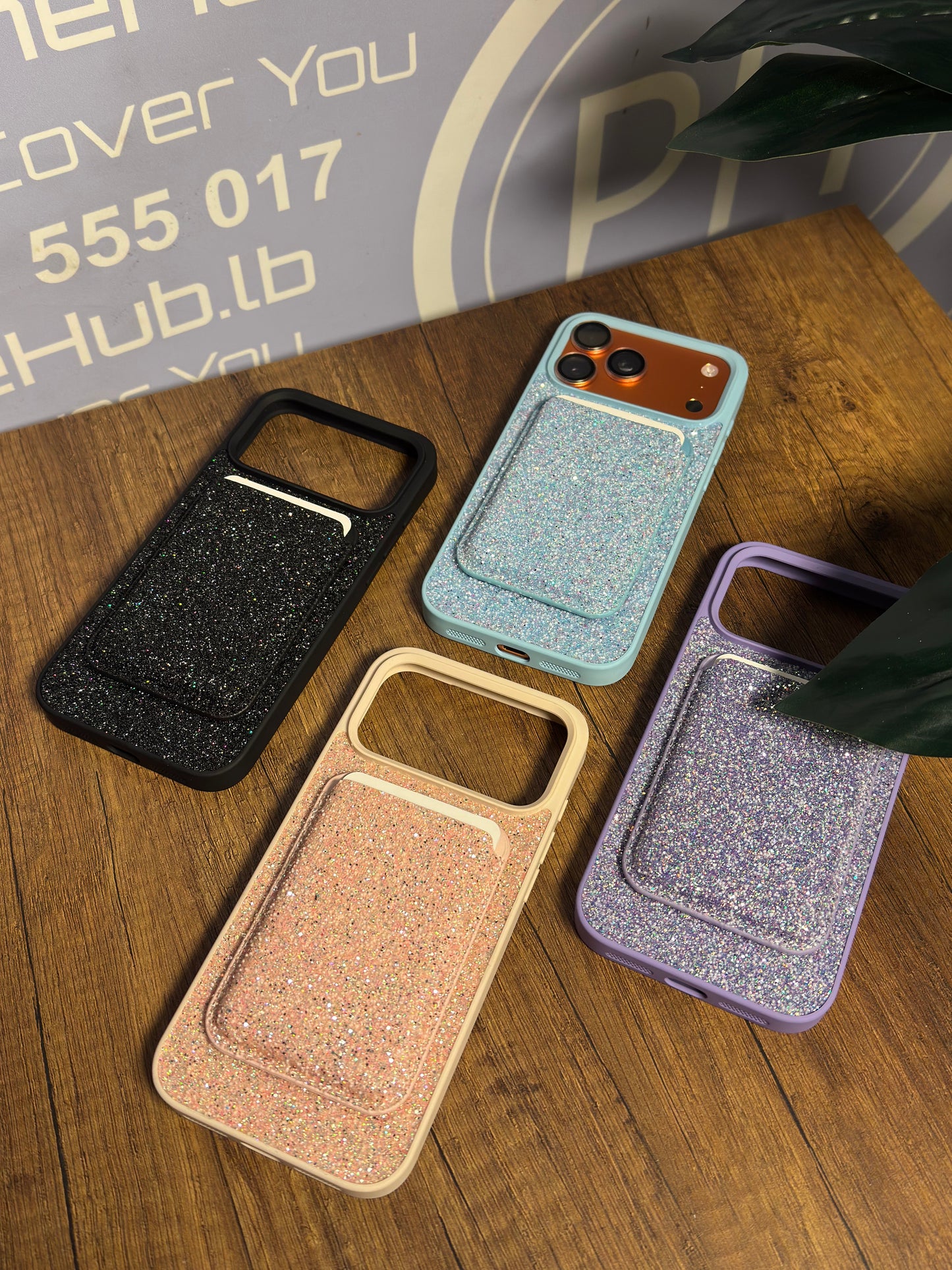 Glitter MagSafe Case with Magnetic Wallet