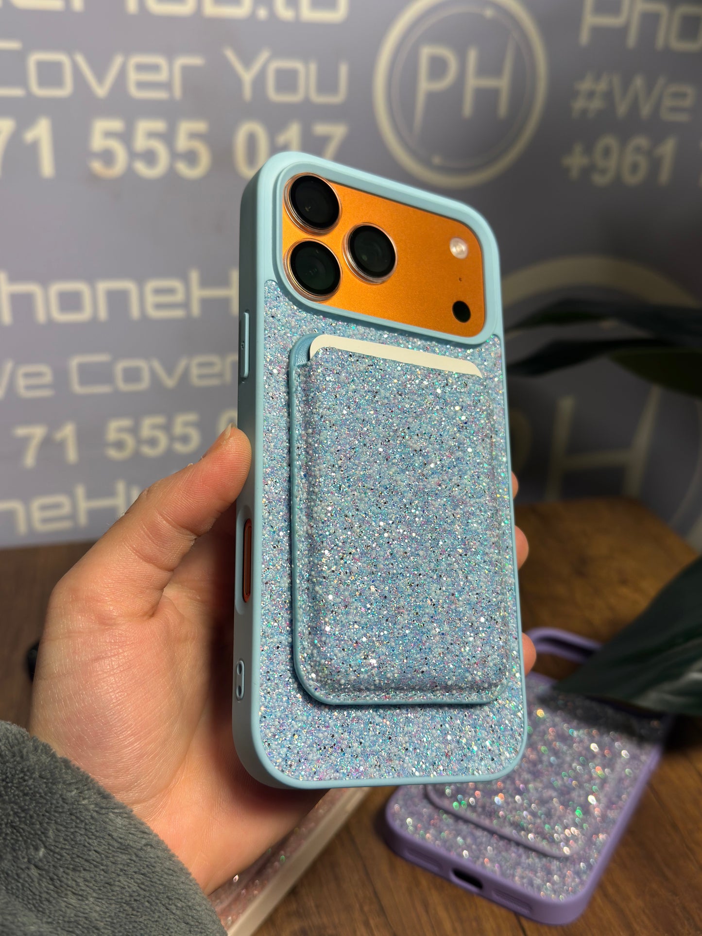 Glitter MagSafe Case with Magnetic Wallet