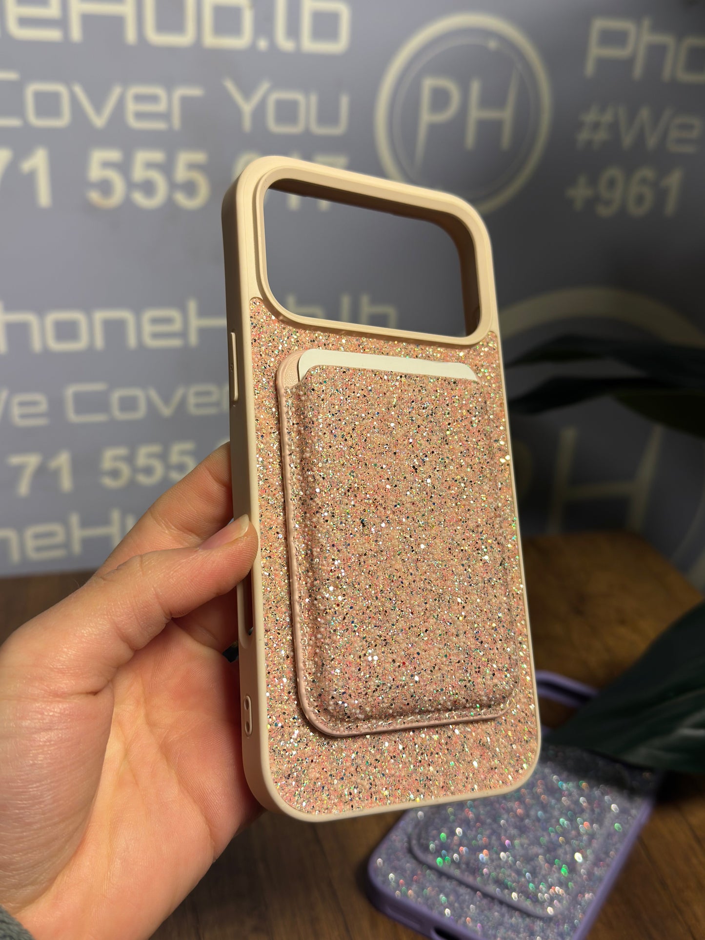 Glitter MagSafe Case with Magnetic Wallet