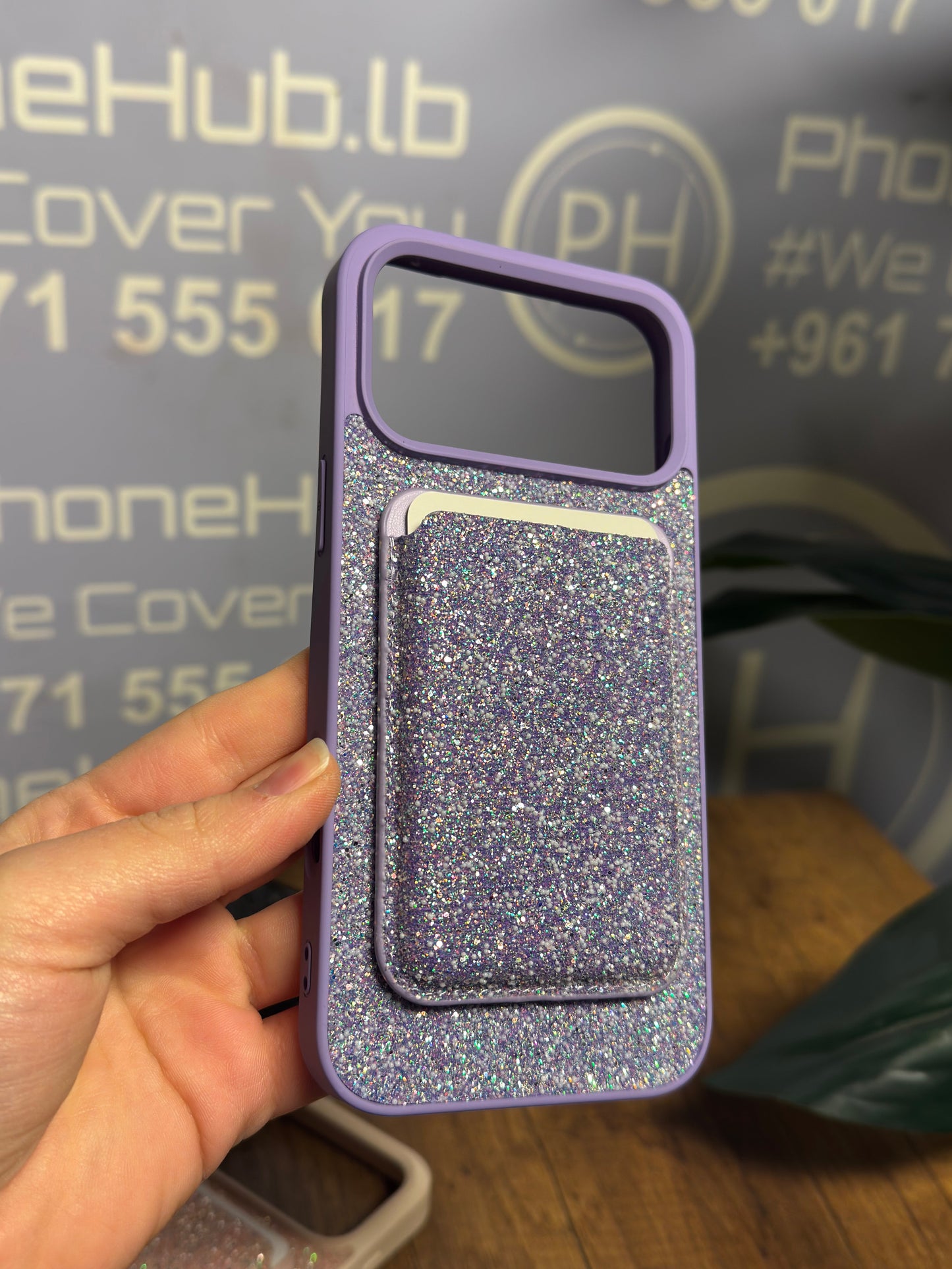 Glitter MagSafe Case with Magnetic Wallet