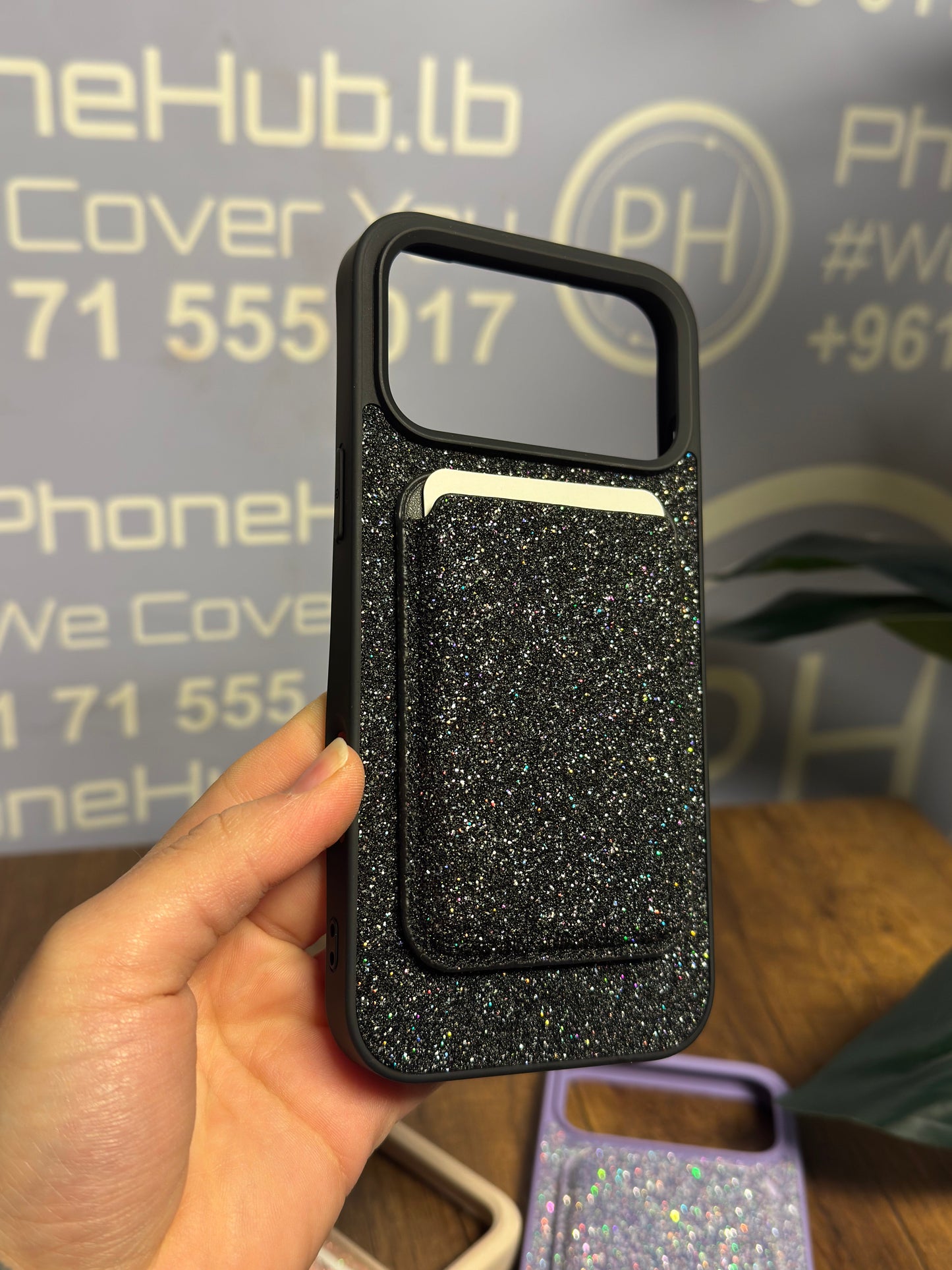 Glitter MagSafe Case with Magnetic Wallet