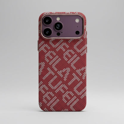 Carbon weave slim case for iPhone 17/18 Pro Max in red