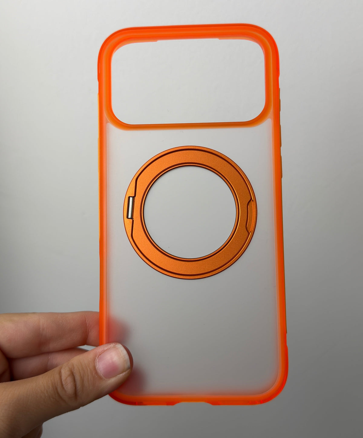 DKG MagSafe case with ring stand in landscape viewing position