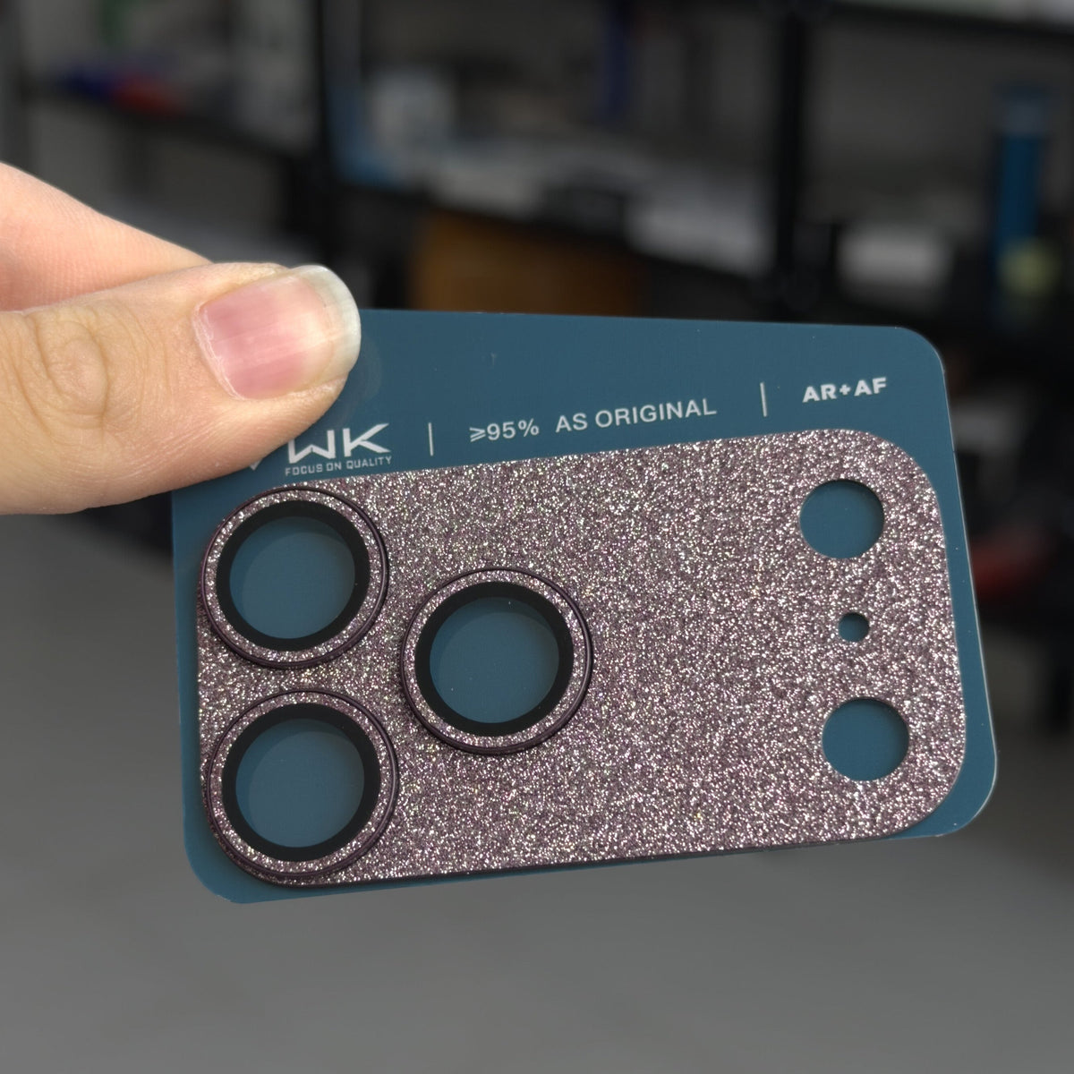 Camera lens protector fitted on iPhone Pro Max camera module