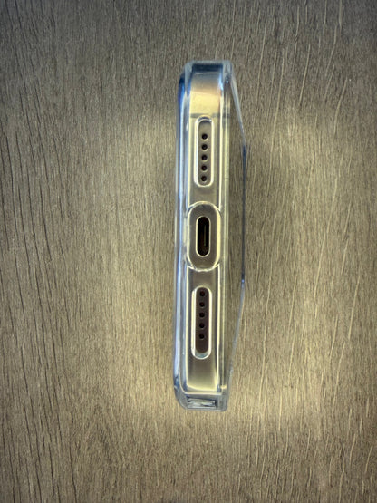 PULOKA Magsafe Clear Case Rubber Edges | Plastic Back | Aluminum Buttons