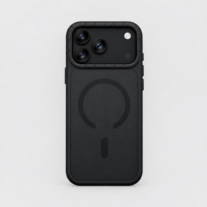 Black frosted MagSafe case with raised camera frame for iPhone 17/18 Pro & Pro Max