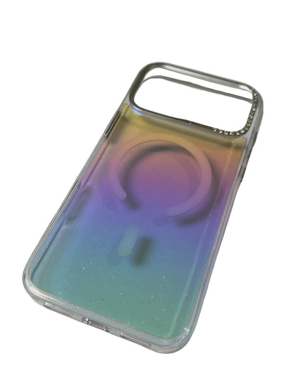 iPhone 17 Pro & 17 Pro Max Iridescent Glitter MagSafe Case – Transparent Rainbow Cover