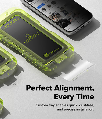 Easy Slide alignment tray in use for screen protector installation