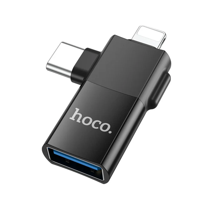 Hoco UA17 2-in-1 USB Adapter – USB to Type-C & Micro USB