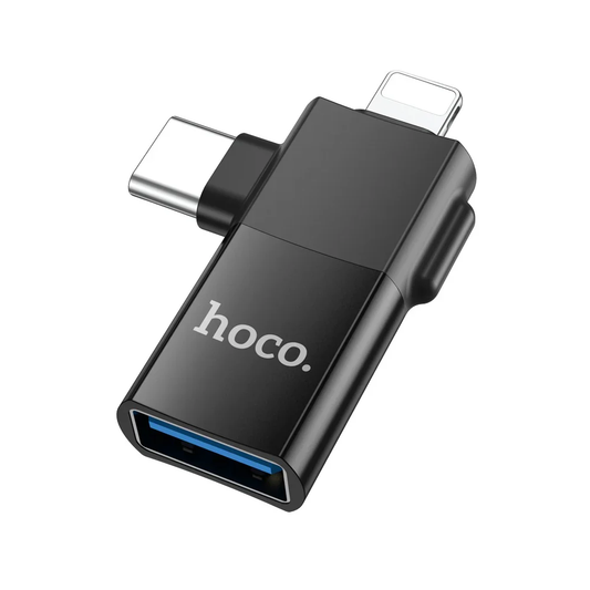 Hoco UA17 2-in-1 USB Adapter – USB to Type-C & Micro USB