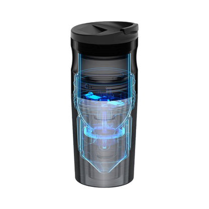 LePresso coffee grinder and brewer compact design