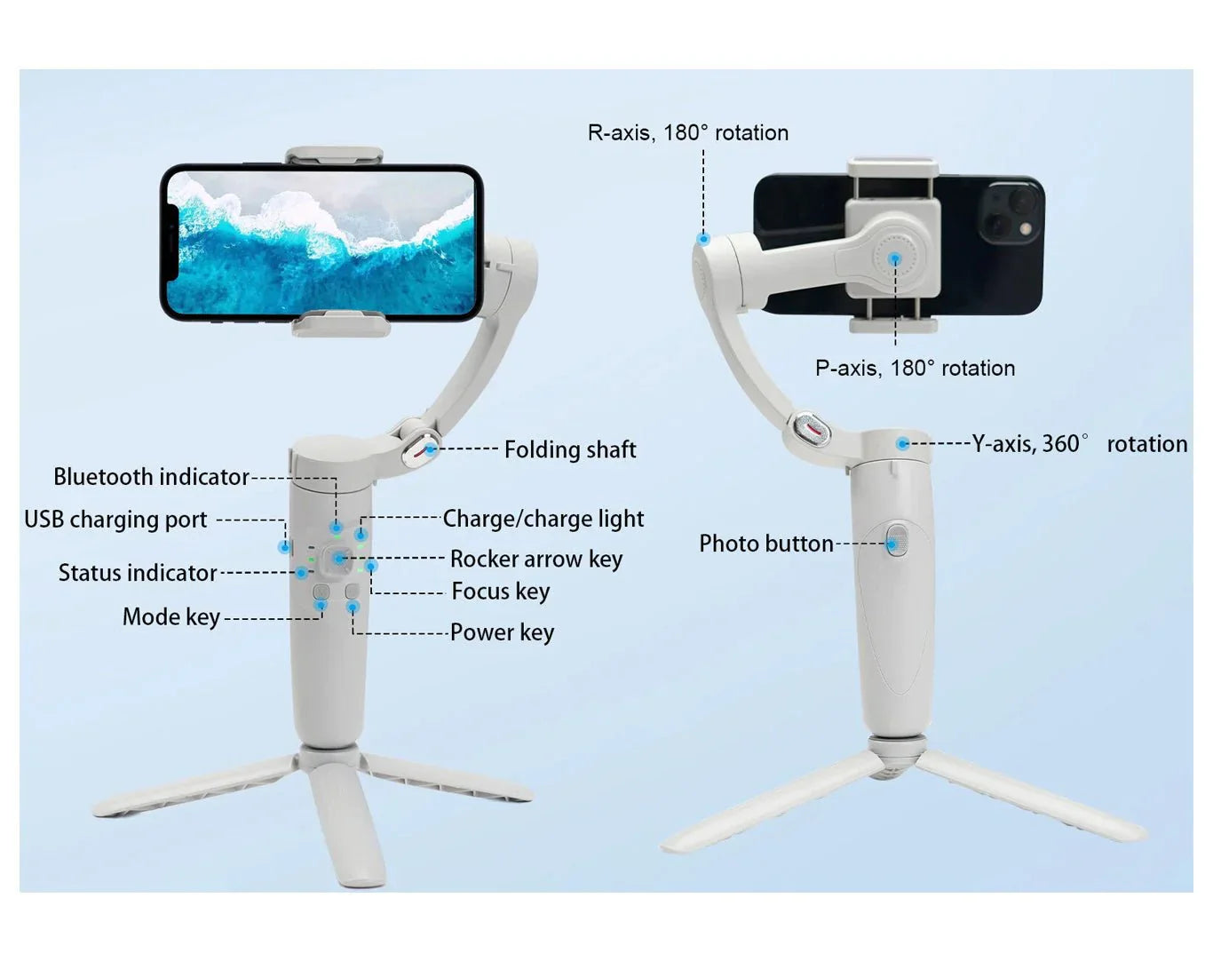 M1 phone stabilizer with intelligent tracking and stabilization