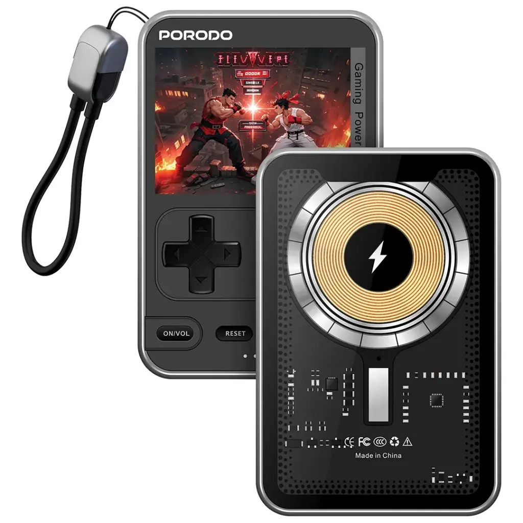 MagSafe Power Bank 5000mAh Porodo Arcadevolt – Built-In Retro Games