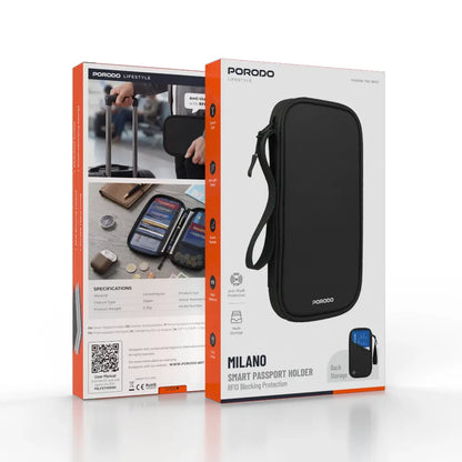 Smart Passport Holder Porodo Milano – RFID Blocking Travel Wallet