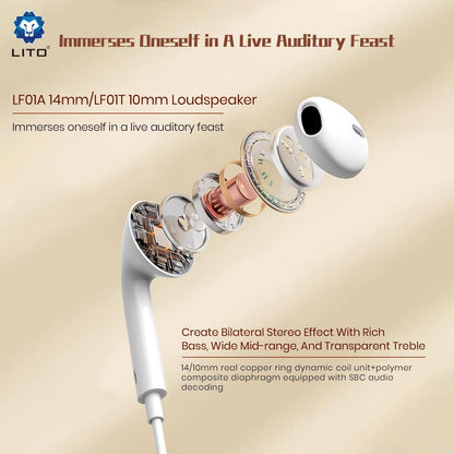 LITO LF01L Lightning AUX Earphones – High-Quality Wired Sound
