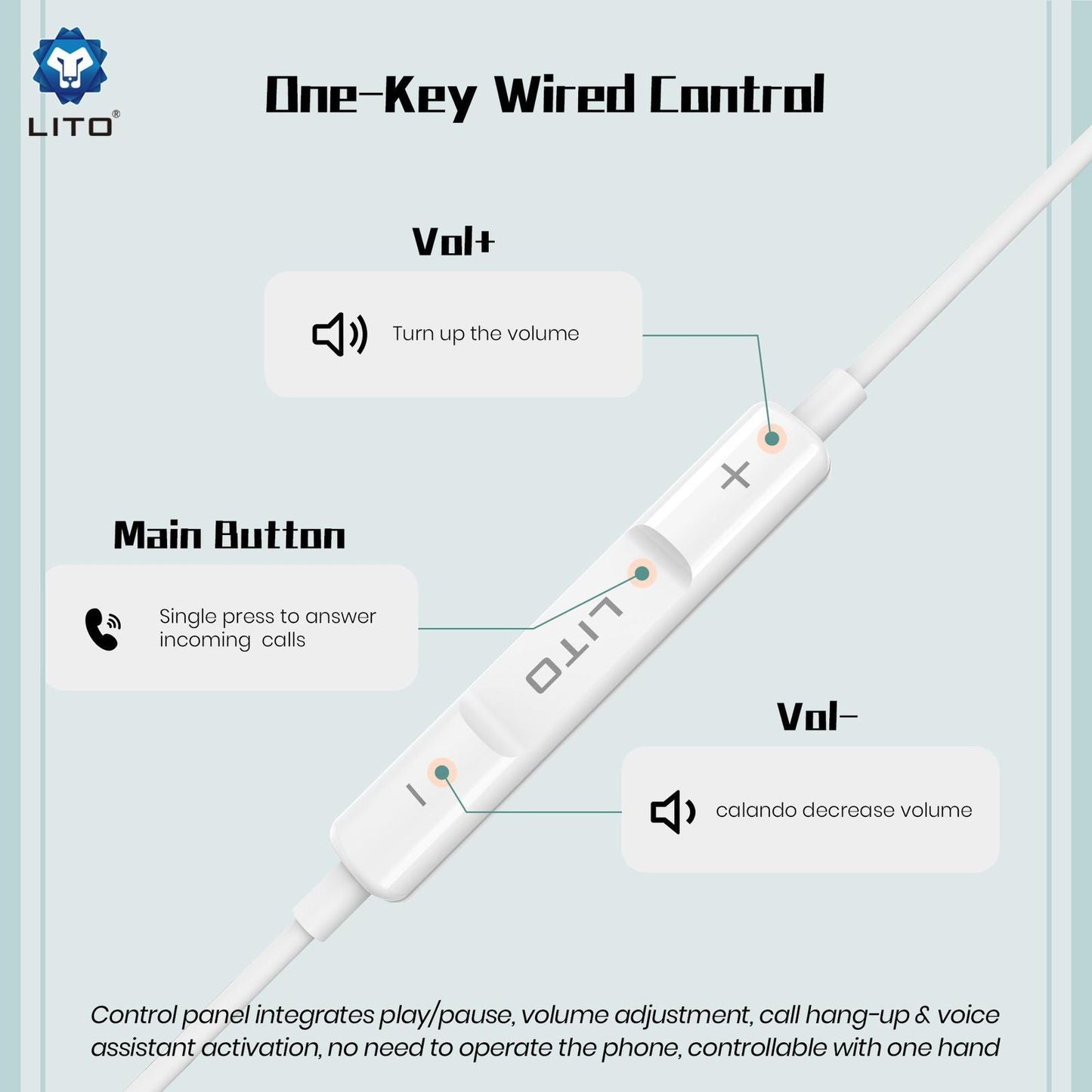 LITO LF01L Lightning AUX Earphones – High-Quality Wired Sound