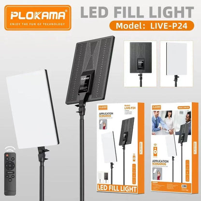 Plokama LIVE-P24 LED Fill Light Panel with PK8899 Tripod - 24in