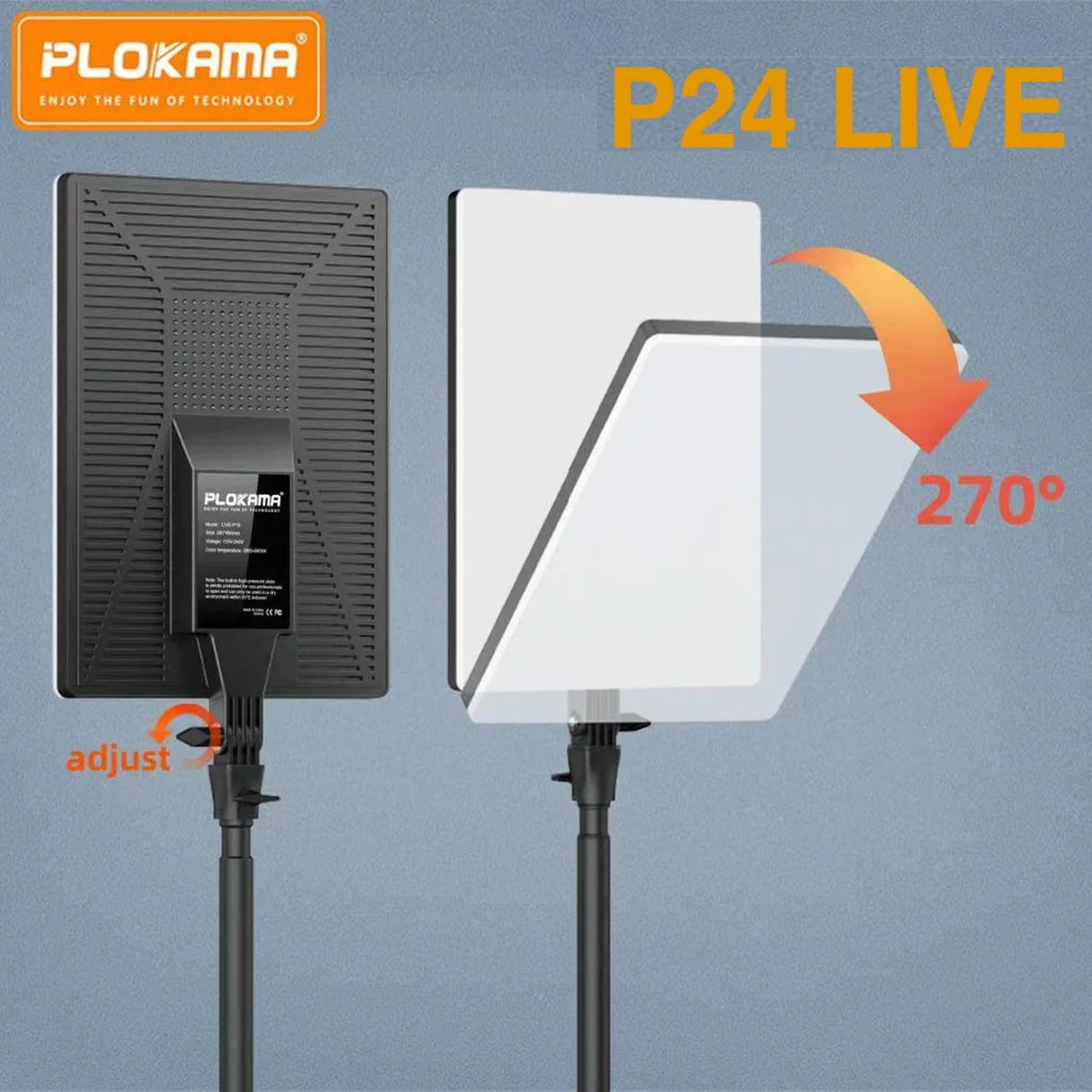 Plokama LIVE-P24 LED Fill Light Panel with PK8899 Tripod - 24in
