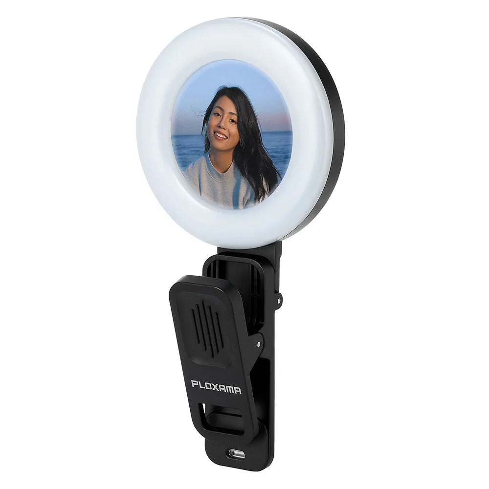 Plokama U20 LED mini selfie ring light with mirror clip
