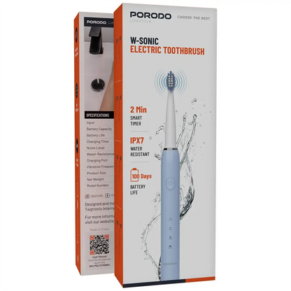 Sonic electric toothbrush by Porodo Lifestyle with smart timer
