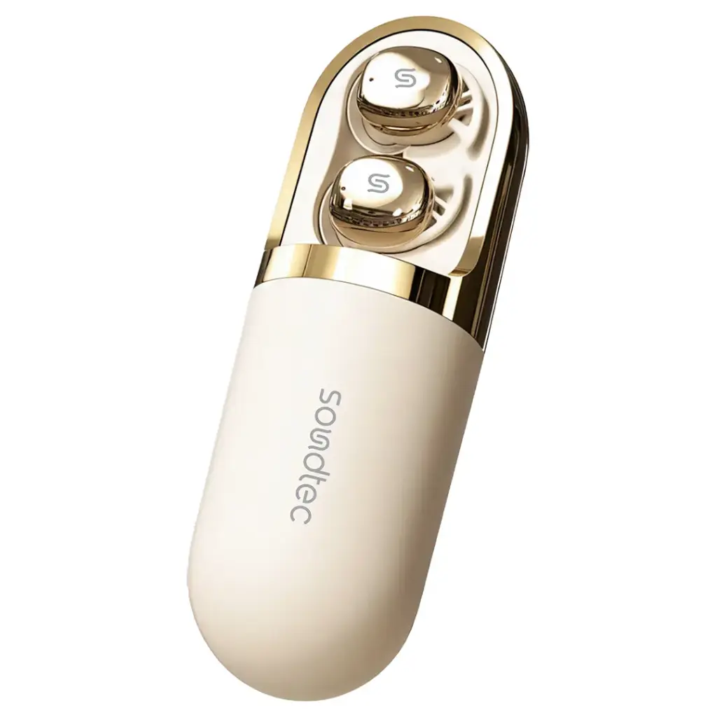 Porodo Soundtec Dream TWS Earbuds in use, demonstrating ergonomic fit.