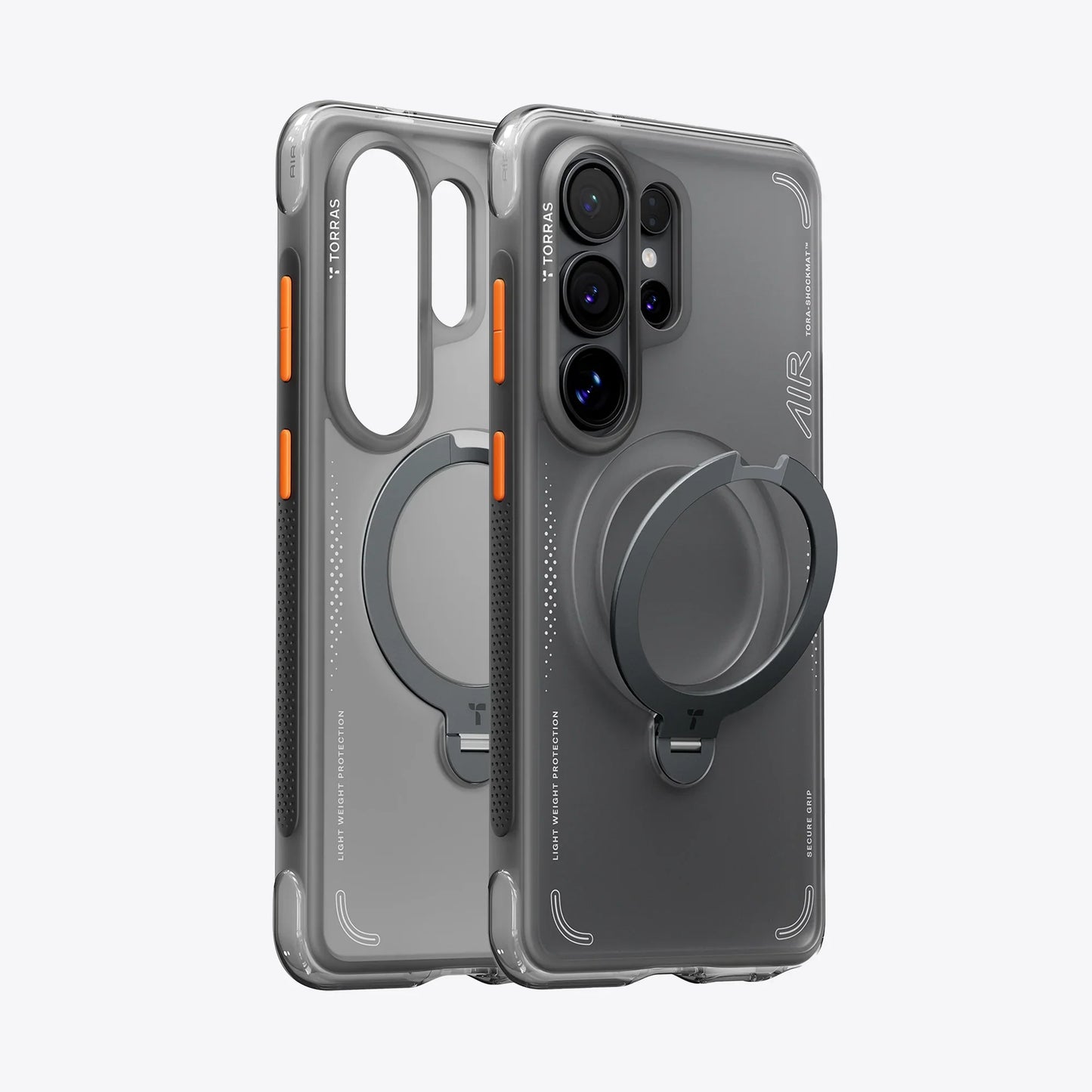 TORRAS Ostand Q3 Air case for Samsung Galaxy S26 Ultra with 360° rotating magnetic stand.
