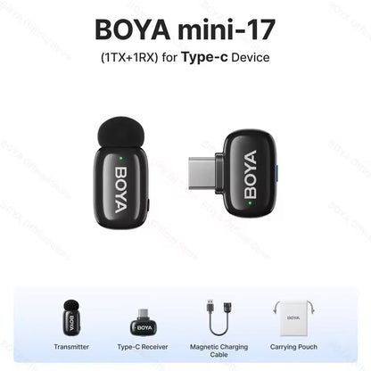BOYA Mini USB-C Microphone with AI Voice & Noise Cancellation