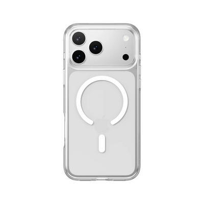 PULOKA Magsafe Clear Case Rubber Edges | Plastic Back | Aluminum Buttons