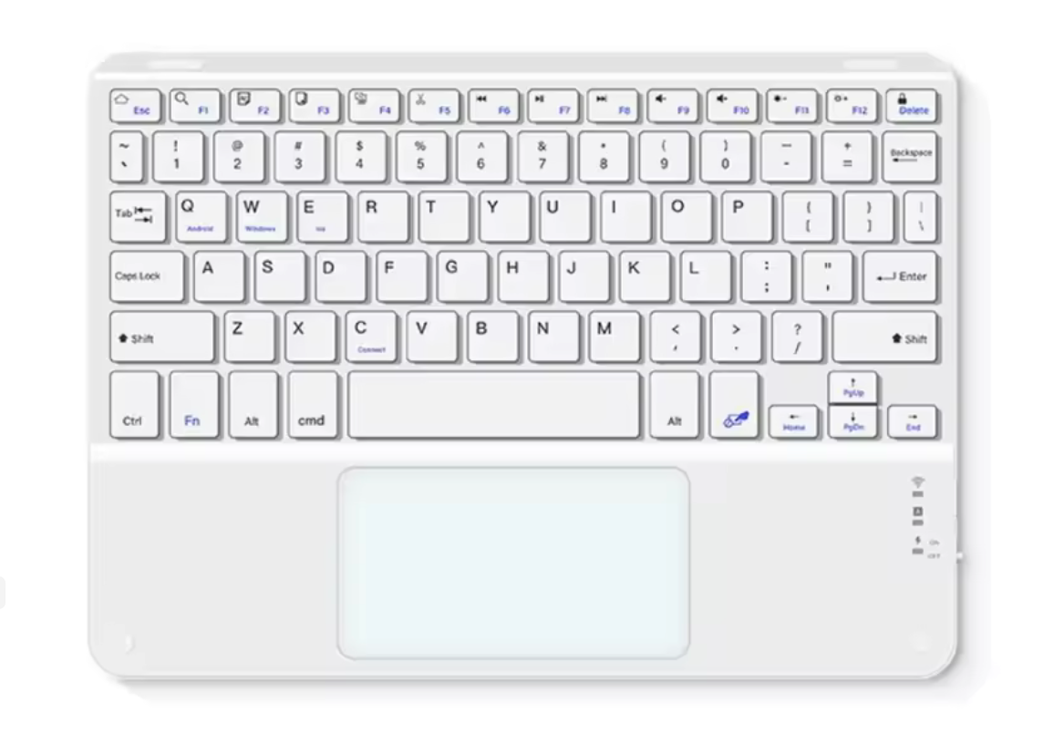 Wireless Touchpad Keyboard 10-Inch Rechargeable – Slim Multi-Device Keyboard (eng+arab)