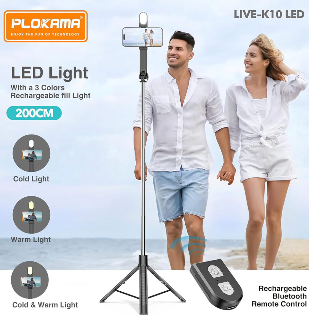 Plokama Live K10 Pro content creator tripod setup