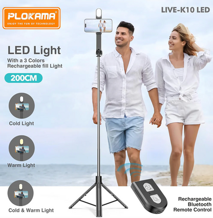 Plokama Live K10 Pro content creator tripod setup