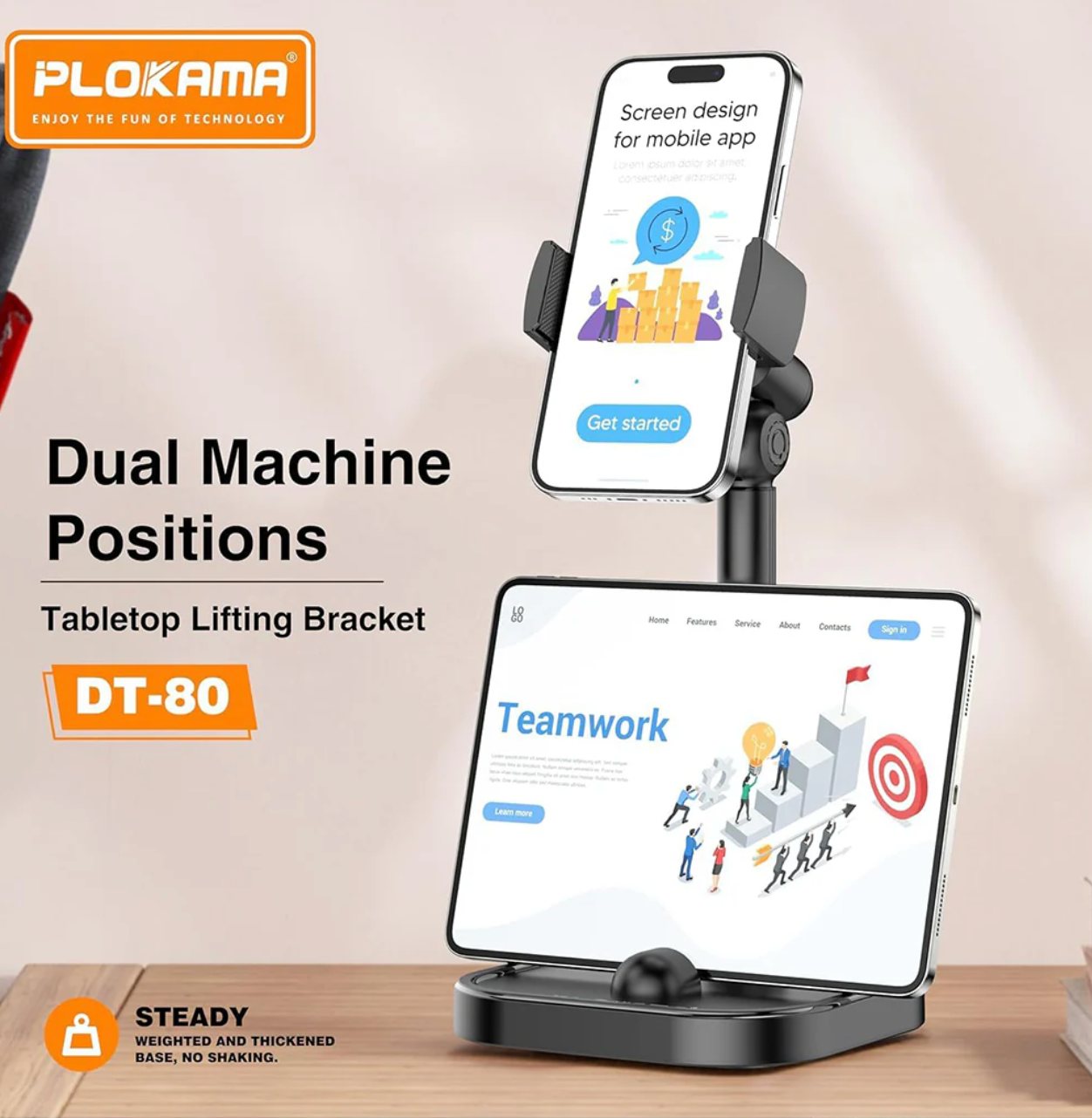stable tabletop phone stand for video recording
