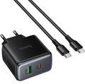HOCO C158A Upgrade PD45W Fast Charger (1 USB-A + 1 Type-C) + Type-C to Type-C Cable