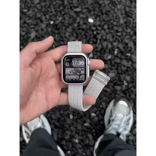 Comfort-Fit Apple Watch Band – Soft Braided Stretch Strap