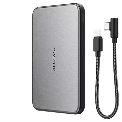 Acefast M30 magnetic wireless power bank attached to smartphone
