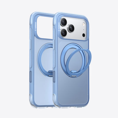 TORRAS Ostand O3 Air Classic case for iPhone 17 Pro Max with 360-degree rotating stand.
