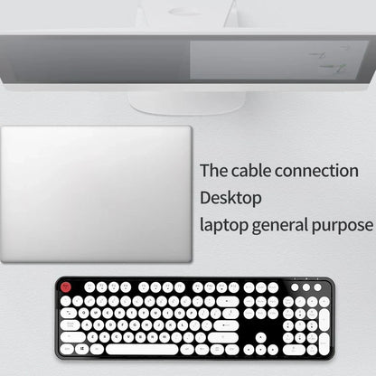 USB wired MOFII keyboard setup on desk.
