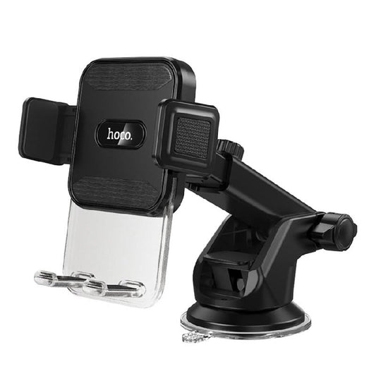 HOCO DCA69 one-key lock phone car holder mounted on dashboard.
