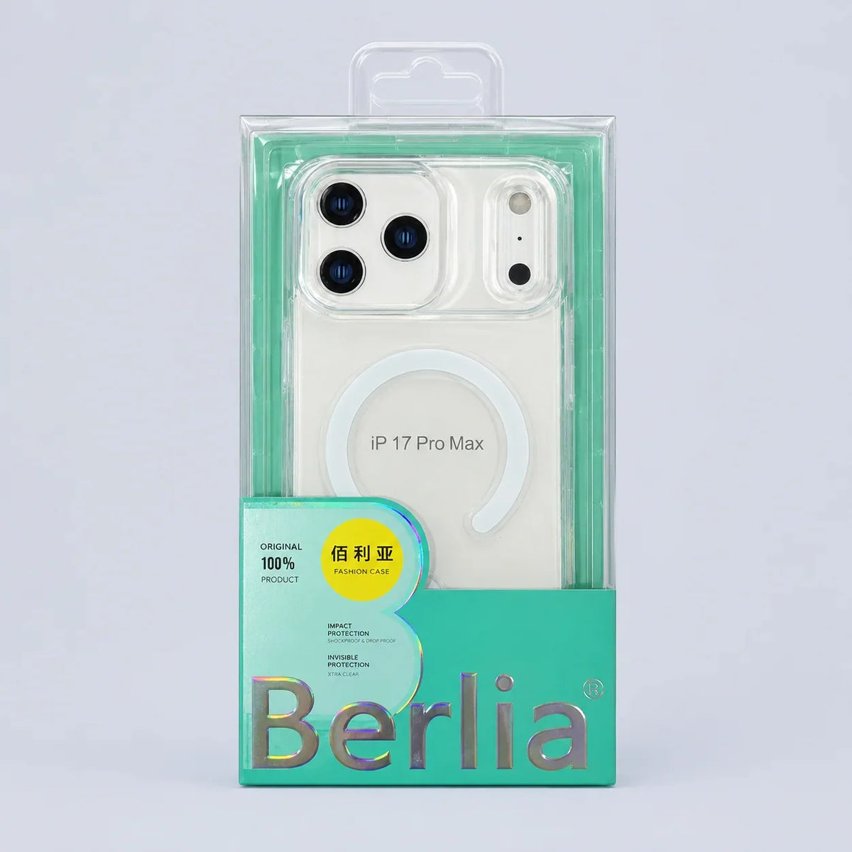 BERLIA clear MagSafe TPU case for iPhone 17/18 Pro and Pro Max