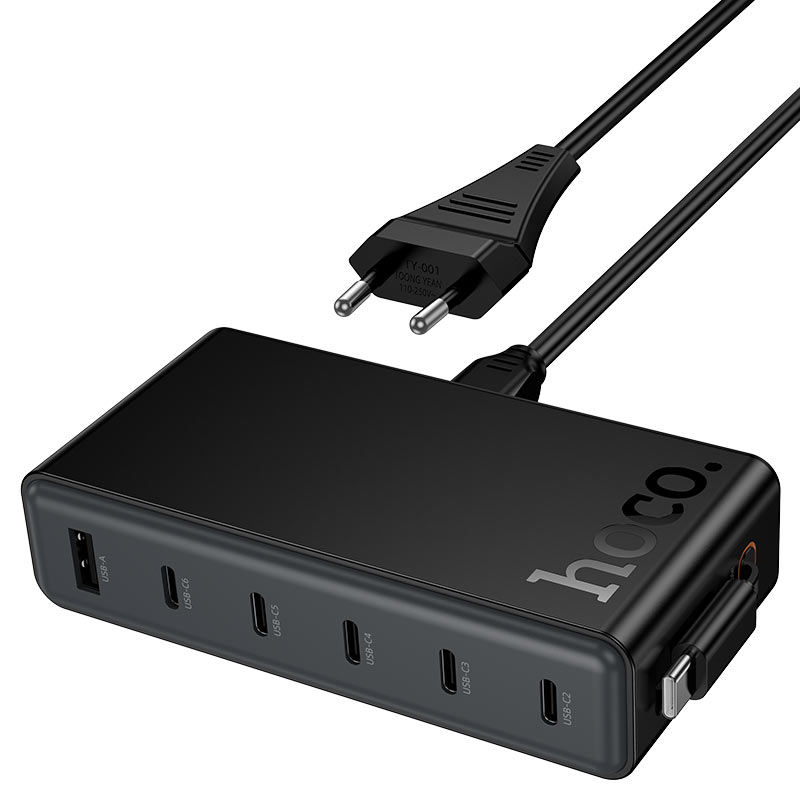 Compact charging station with USB-A and Type-C ports