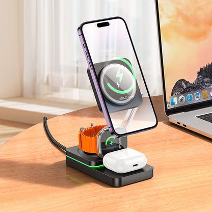 Wireless charger folding 3-in-1 HOCO CQ10
