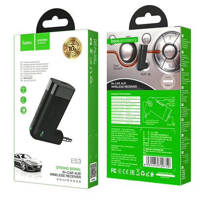 Hoco E53 Car Bluetooth Receiver – Wireless Audio & Hands-Free Calls