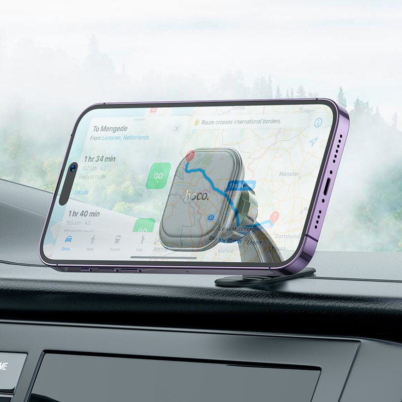 HOCO H30 phone holder installed on car dashboard
