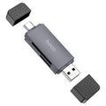 HOCO HB45 Spirit 2-in-1 SD & TF Card Reader – USB-A + Type-C, USB 2.0