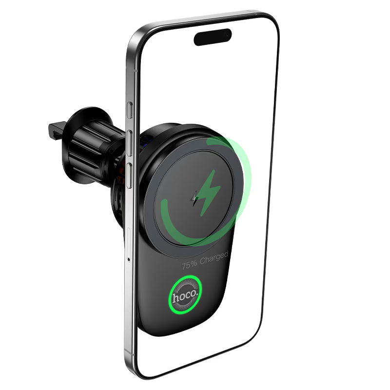 HOCO HW36 car wireless charger mounted on air vent

